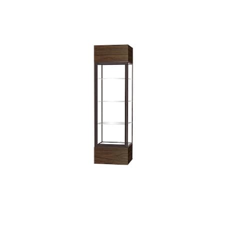 Ghent Lighted Floor Display Case 24x72x24, Clear, Bronze 4124CB-BZ-WV