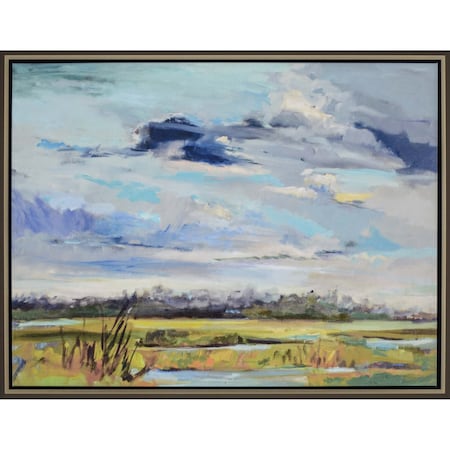 Homeroots Marsh Skies Silver Floater Frame Print Wall Art 525253