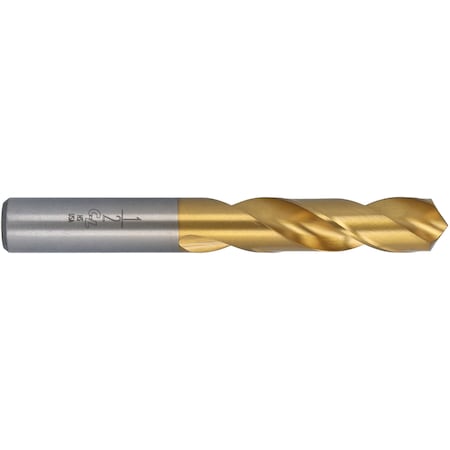 Chicago-Latrobe Screw Machine Drill Bit, 1/2 in Size, 118  Degrees Point Angle, High Speed Steel, TiN Finish 55124
