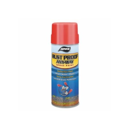 Aervoe Any-Way RustProof Enamel, 12 oz Aerosol Can, Safety Yellow, High-Gloss, 12PK 205-302