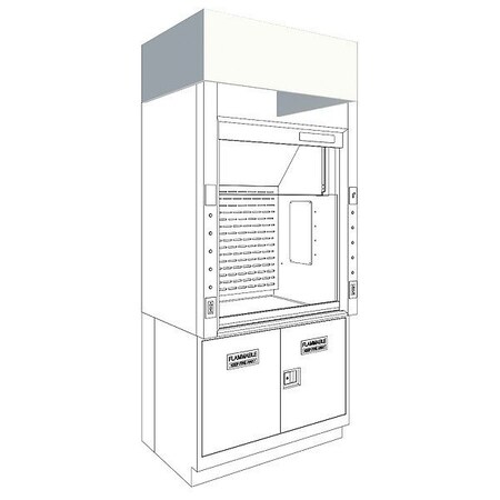 Instock Fume Hood Ceiling Enclosure GRCE060P-NA-24GG-2