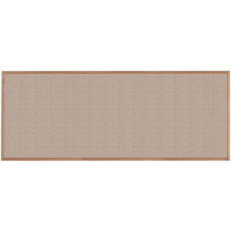 Aarco VIC Cork Bulletin Board, Red Oak Frame, Clear Lacquer Finish, Blanched Almond 48''Hx120''W OW48120186
