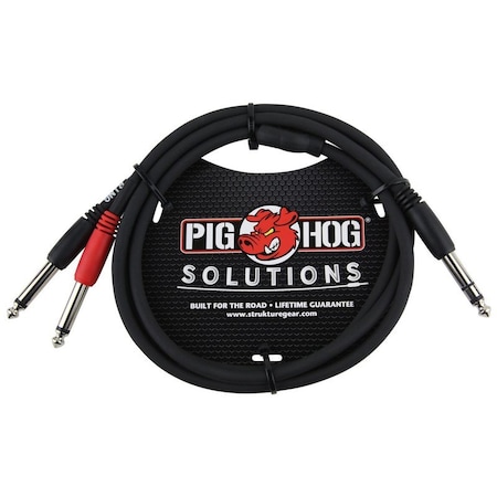Pig Hog 6-in Y Cable, Mono 1/4-inMale-Dual Mono 1/4-inFemale PYIC03
