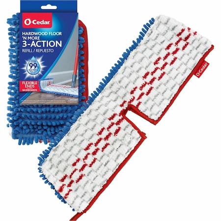 O-Cedar 145643 Flip Mop Refill, Chenille/Microfiber, Blue/White 170385
