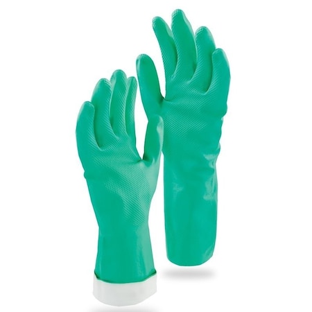 Libman Libman Heavy-Duty Reusable Gloves, M, 13 in L, Nitrile, Green 1318