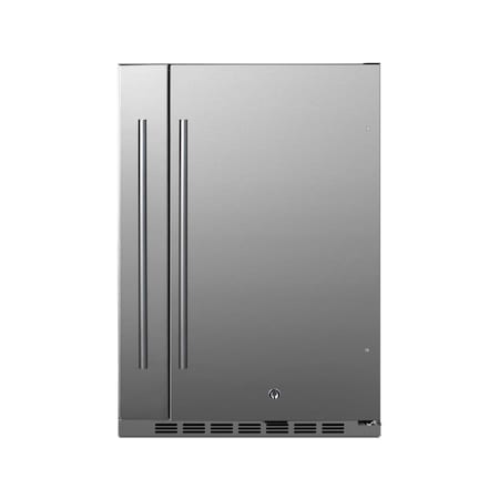Summit Shallow Depth 24in Wide Outdoor Built-In All-Refrigerator With Slide-Out Storage Compartment SPR196OS24