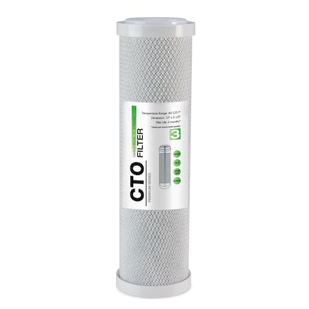 Ispring Coconut Shell Activated Carbon Block CTO Filter Replacement Cartridge for RO & Under Sink Water Fil FC15US