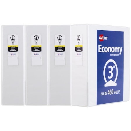 Avery Economy View 3 Ring Binders, PK4 03360