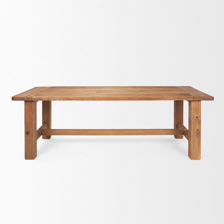 Homeroots 95" Natural Reclaimed Wood Trestle Base Dining Table 604016