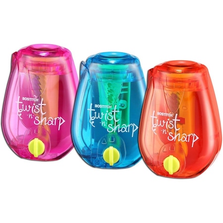 Bostitch TwistNSharp Pencil Sharpener, Assorted BOSPS1ADJ