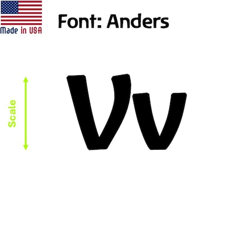 Aacc Self-Adhesive Vinyl Letter: V, Scale: 9 in. Color: Black Font: Anders by AACC-Anders-UV-Black-I9x1