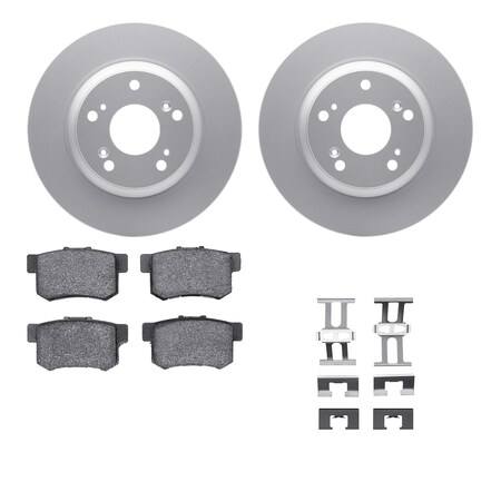Dynamic Friction Co DFC GEOSPEC Coated Rotors with 5000 Brake Pads - Ceramic and Hardware 4512-59124