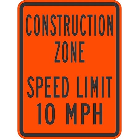 Lyle Construction Zone Speed Limit 10 G-9457-DG_18x24