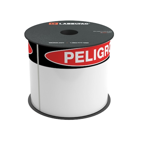 Labeltac LabelTac 4 and Pro Model Peligro, Danger OSHA Die-Cut Label Roll 4in x 6in, 200 labels per roll LT46DANG-SPAN