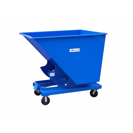 Jescraft Self Dumping Forklift Hopper, 1/2 Cu. Yard, 8in Phenolic Casters: 2 Rigid, 2 Swivel DH-05BRPH8-2R2SMD