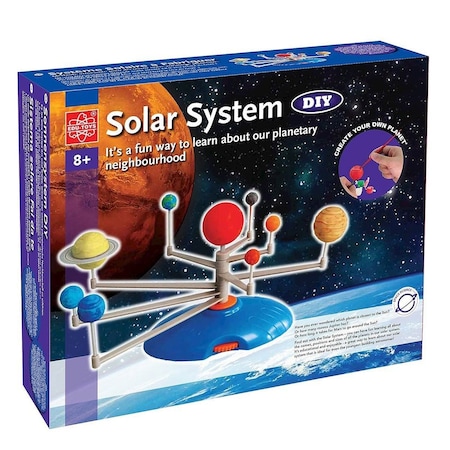 Amscope IQCREW By Kids Solar System Planetarium - Build-It and Paint-It DIY STEM Science Kit w/Paint and B EX-DIYSOSA