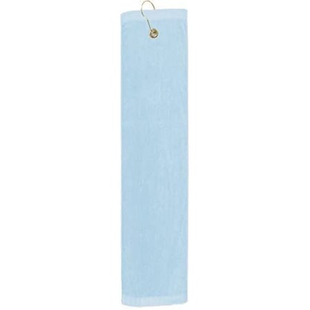Towelsoft Premium 16 inch x 26 inch Velour Golf Towel with Tri-fold Hook & Grommet Placement-Light Blue Golf-GV1201TR-LGTBLU