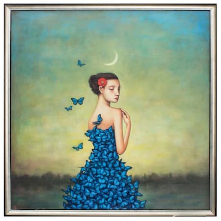 Homeroots 25" X 25" Silver Frame Metamorphosis In Blue 365474
