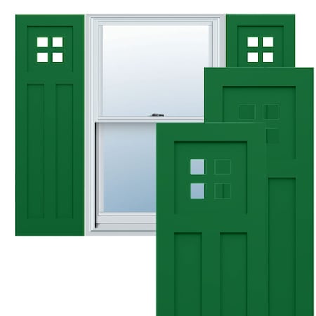 Ekena Millwork True Fit PVC San Antonio Mission Style Fixed Mount Shutters, Viridian Green, 18W x 79H, PR TFP001ST18X079HG