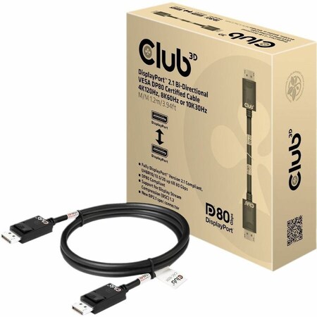 Club 3D B.V DP80 VESA 1.2M/394FT CABLE M-M DP80 CERTIFIED CABLE 1.2M/3.94FT CAC-1091