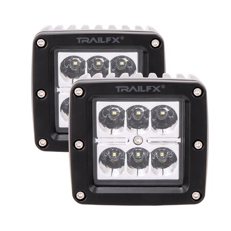 Trailfx LED Driving-Fog Light, 6 Clear High Intensity LED 3 Watt Bulbs 3X2S2