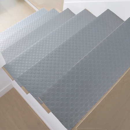 Rubber-Cal Step Mat, Rubber, Beige, 10 in W x 36 in L, 2.5 mm Thick 10-104-025-B-6pk