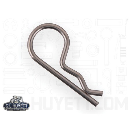 Huyett Bridge Pin, 302/304SS, .148 Wire Dia x 2.562 L x .890 In Eye Dia x Fits 5/8 to .75 Shft BPS-2107