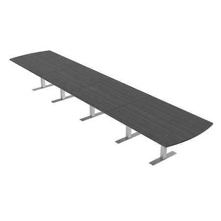 Skutchi Designs 18ft Conference Table W/ Power Unit | 18 Person Modular Arc Rectangle Meeting Table | Harmony Series HAR-AREC-48X216-T-WA7949-NA