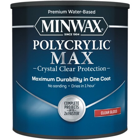 Minwax Polycrylic Max Interior Stain Clear Gloss 1 Qt. 633335555