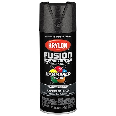 Fusion All-In-One 12 Oz Krylon Black Paint & Primer Spray Paint, Hammered K02782007