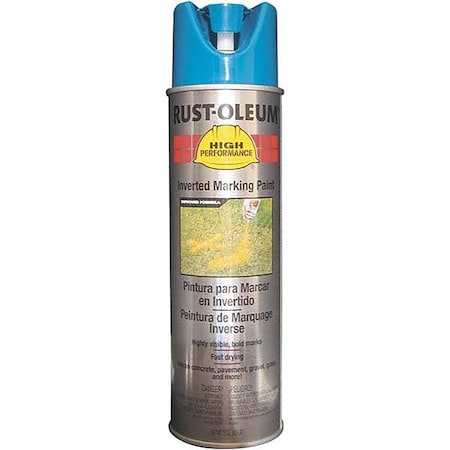 Rust-Oleum High Performance V2300 System Inverted Marking Paint. Caution Blue, 15 oz V2324838