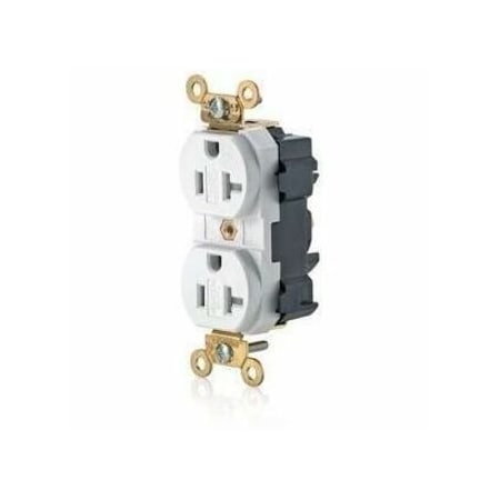 Leviton Straight Blade Receptacle, 5-20R, 20 A, 125V AC, Flush Mount, Self-Grounded M5362-SGW