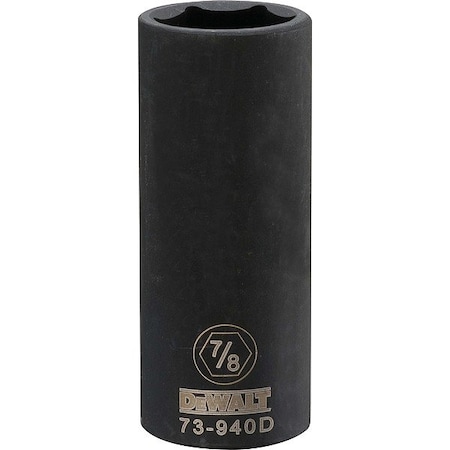 Dewalt Deep Impact Socket, 6 Pt 1/2in, 7/8in SAE DWMT73940OSP