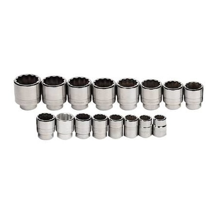 Williams Standard Socket Set, 3/4Dr, 12Pt, 16pcs., JHWWSH-16RC JHWWSH-16RC