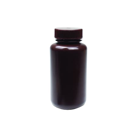United Scientific Reagent Bottle - Wide Mouth - 250 ml, Amber, HDPE, 12PK 33464