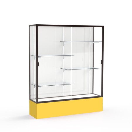 Ghent Spirit Floor Display Case 60x72x16, White, Bronze 375WB-BZ-GR