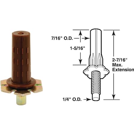 Prime-Line Nylon Base Adjustbale Bifold Door Bottom Pivot, 2PK N 6707
