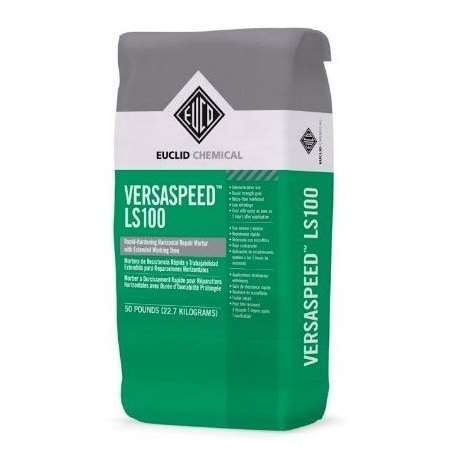 Euclid Chemical Euclid Versaspeed LS100 Rapid Hardening Horizontal Repair Mortar w/Extended Working Time 50lb 083PLP 50