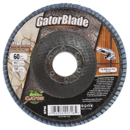 Gator Finishing 9716-1 4.5 in. 60 Grit Flap Disc 198171