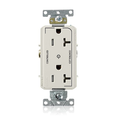 Leviton Dec Plus Rec 20A 125V TR 2Mrk-Ctrl LtAl TDR20-S2T