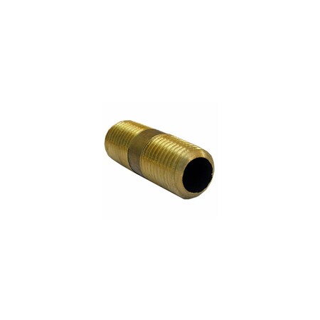Larsen Supply Co. Pipe Fitting, Brass Nipple, Lead-Free, 1/4 MPT x 1-1/2-In. Short 17-9353