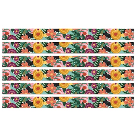 Carson Dellosa Grow Together Floral Garden Straight Borders, 36 Feet Per Pack, 6PK 108492