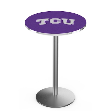 Holland Bar Stool Co 36" Stainless Steel TCU Pub Table, 36" dia. Top L214S3636TexChr
