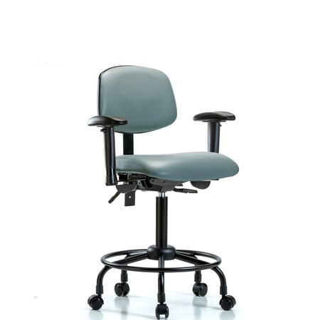 Blue Ridge Ergonomics Vinyl Chair, Vinyl, Adjustable Arms BR-VMBCH-RT-T1-A1-RC-8822