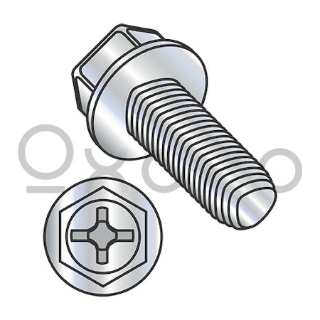 Oxoxo 10-32X1/2 Phillips Indented Hex Washer Taptite Alternative Fully Threaded Zinc Bake & Wax, 8000PK 447860