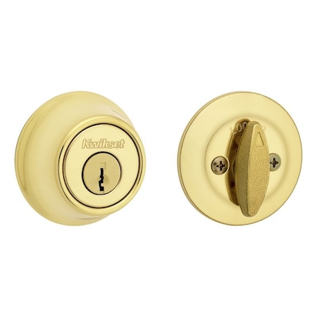 Kwikset 660 Series Deadbolt, 3 Grade, Keyed Key, Zinc, Polished Brass, 2-3/8, 2-3/4 in Backset 66036ALSTRKPK3