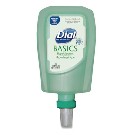 Dial Professional Basics Hypoallergenic Foaming Hand Wash Refill for FIT Touch Free Dispenser, Honeysuckle Scent, 1 L 16722EA