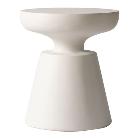 Leisuremod Isle 17 in Round Fiberstone Bowl Side Table, Pedestal Base, Fully Assembled IST17CR