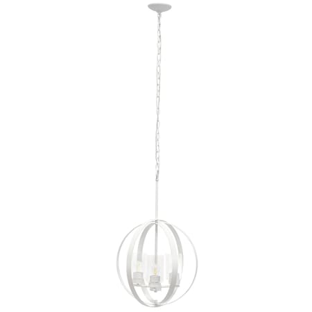 Homeroots White Sphere Iron Ceiling Light With Clear Shades 651707