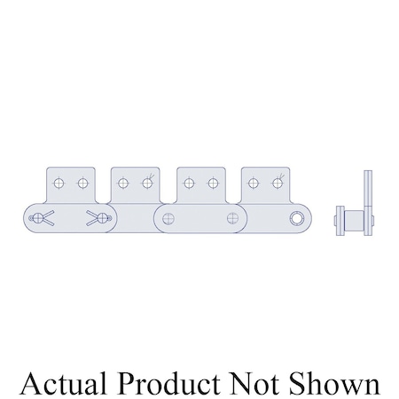 Hkk Chain HKK Double Pitch Riv Standard Conveyor w/SA-2 Att on Every P, 1.25P, .4 Dia x 3/8 W DC050RSA2EV
